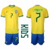 Billige Brasilien Lucas Paqueta #7 Børnetøj Hjemmebanetrøje til baby VM 2022 Kortærmet (+ korte bukser)